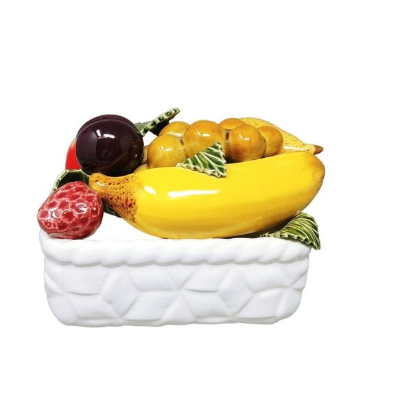 Decorative Fruit Basket Ceramic One Pc. Made in Portugal Vintage Kitchen Decor - Picture 1 of 9